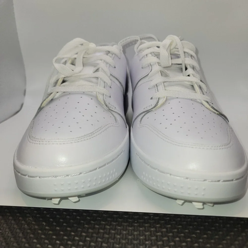 Nike Jordan ADG 5 Golf Shoes Triple White Leather Spikes FZ4153-100 Mens 9.5